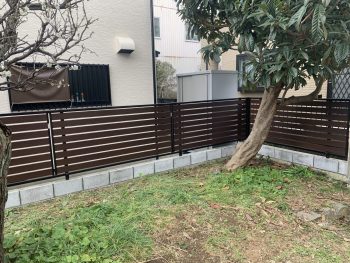 小田原市にて外構工事、ブロック・フェンス設置